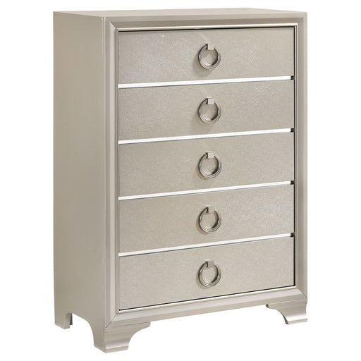 Coaster Salford 5-drawer Chest Metallic Sterling Default Title