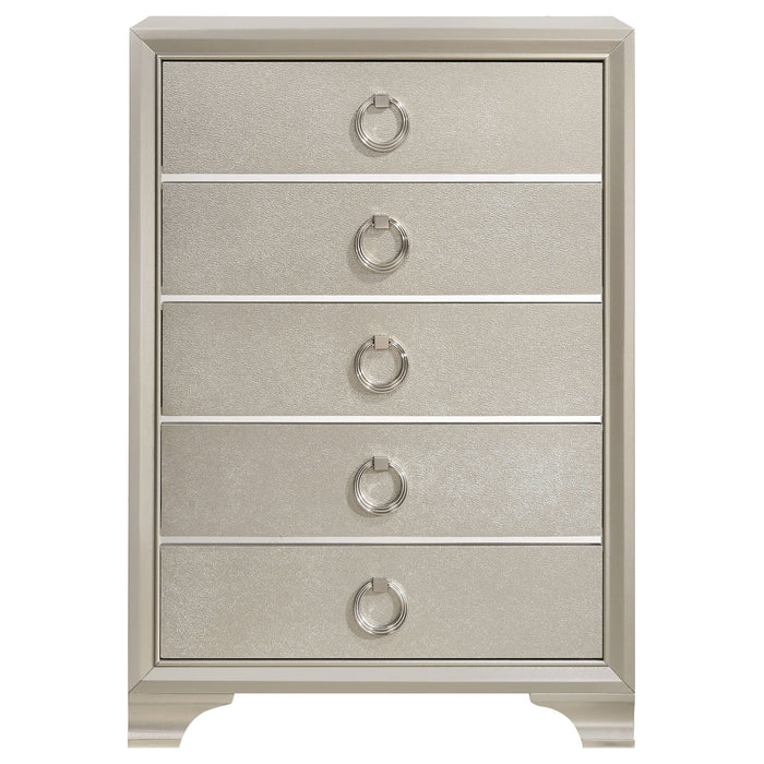 Coaster Salford 5-drawer Chest Metallic Sterling Default Title