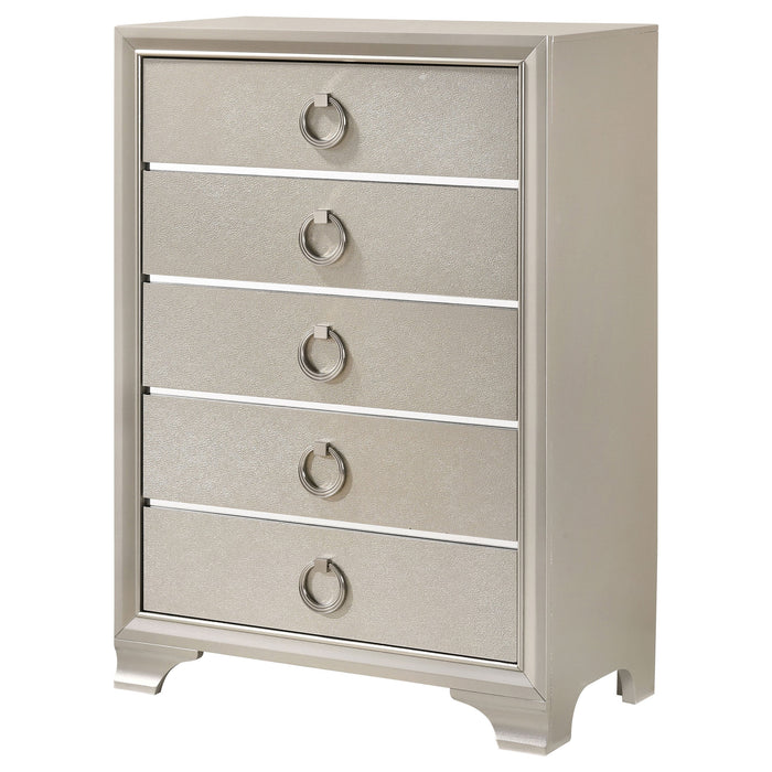 Coaster Salford 5-drawer Chest Metallic Sterling Default Title