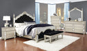 Coaster Heidi Tufted Upholstered Bedroom Set Metallic Platinum Eastern King Set of 5