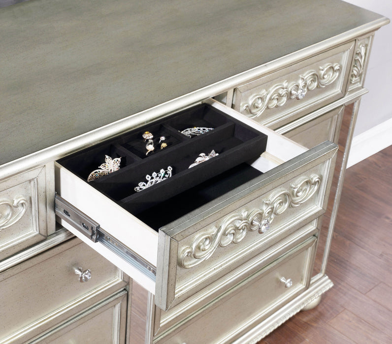 Heidi 9-drawer Dresser Metallic Platinum