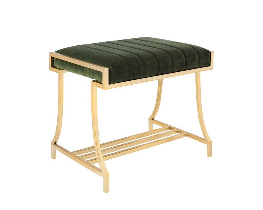 Formosa Upholstered Vanity Stool Dark Moss