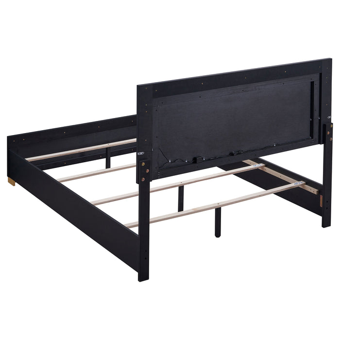 Coaster Marceline Bedroom Set with LED Headboard Black Twin Set of 5