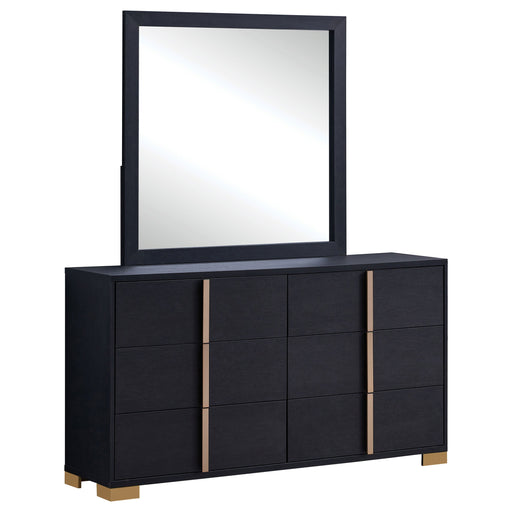 Coaster Marceline 6-drawer Dresser with Mirror Black With Mirror