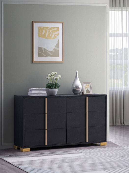 Coaster Marceline 6-drawer Dresser with Mirror Black No Mirror