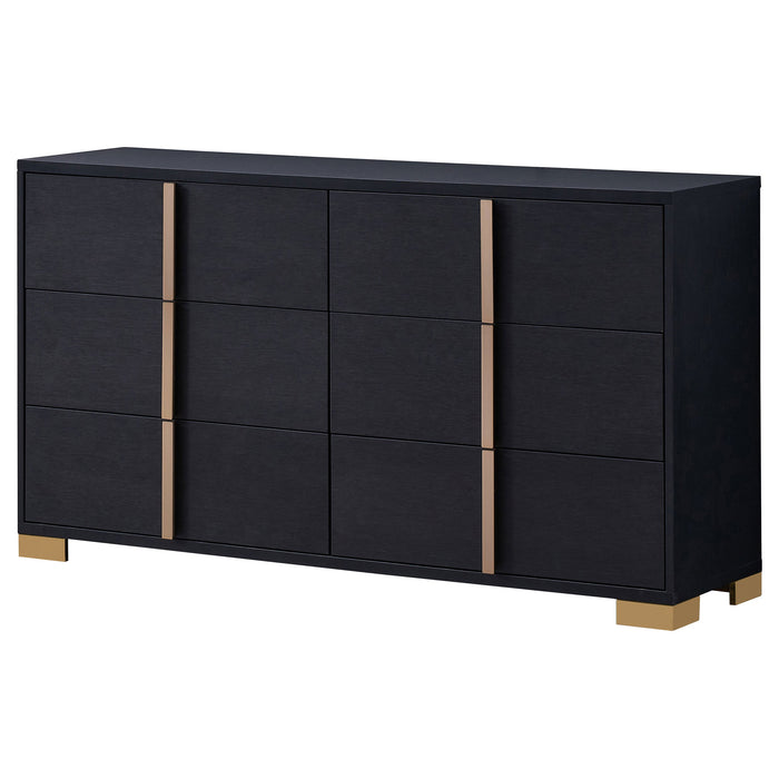 Coaster Marceline 6-drawer Dresser with Mirror Black No Mirror