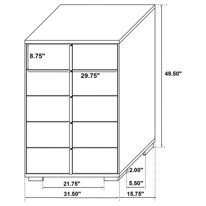 Coaster Marceline 5-drawer Chest Black Default Title