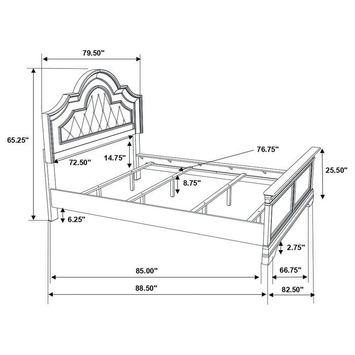 Coaster Manchester Bedroom Set with Upholstered Arched Headboard Wheat Cal King Set of 5