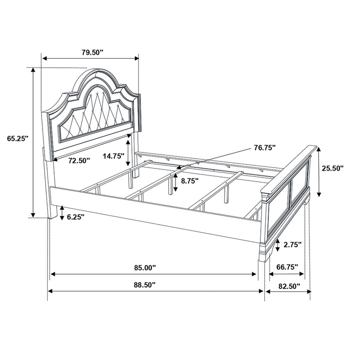 Coaster Manchester Bed with Upholstered Arched Headboard Beige and Wheat Cal King