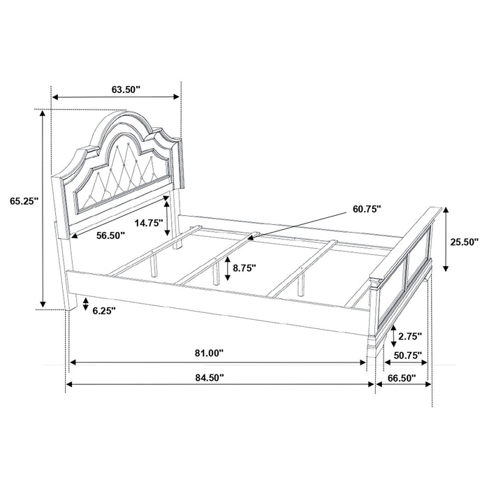 Coaster Manchester Bed with Upholstered Arched Headboard Beige and Wheat Cal King