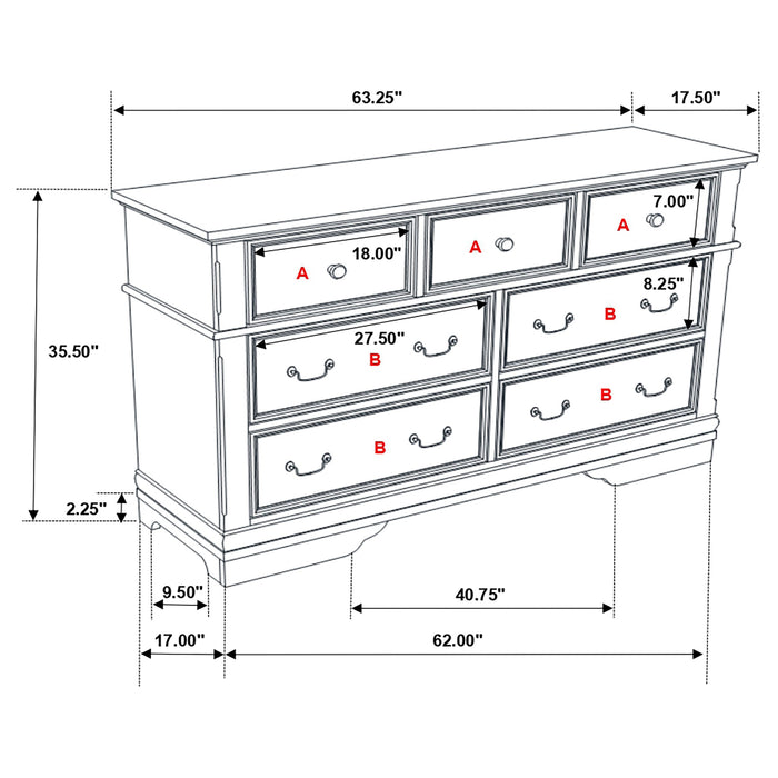 Coaster Manchester 7-drawer Dresser Wheat Default Title