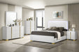 Coaster Marceline Bedroom Set with LED Headboard White Full Set of 5