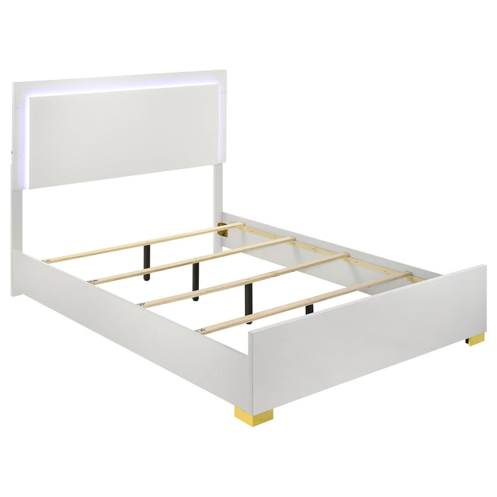 Coaster Marceline Bed with LED Headboard White Full