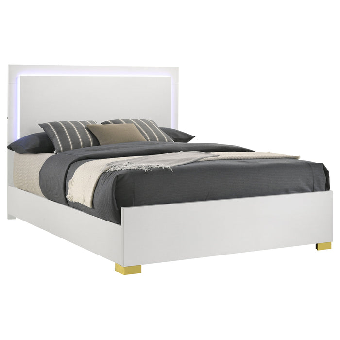 Coaster Marceline Bed with LED Headboard White Twin