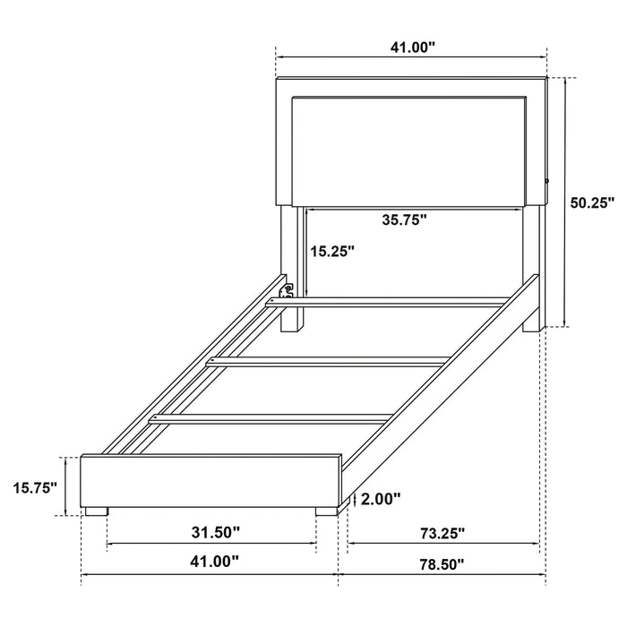 Coaster Marceline Bed with LED Headboard White Twin