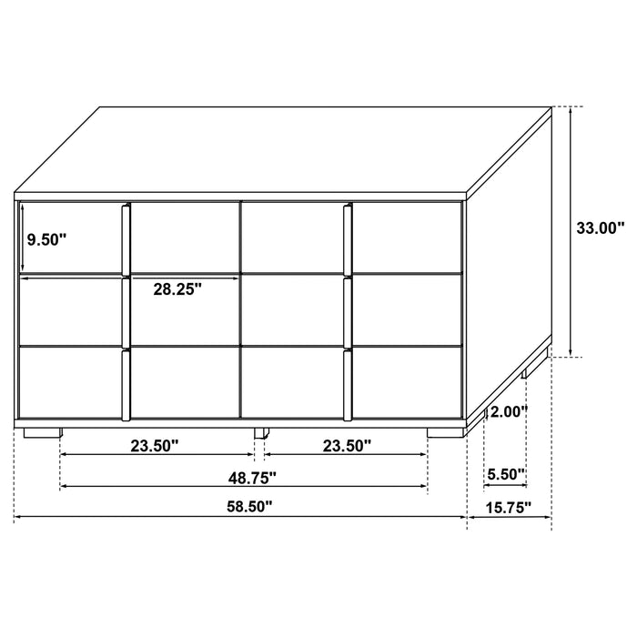 Coaster Marceline 6-drawer Dresser with Mirror White No Mirror