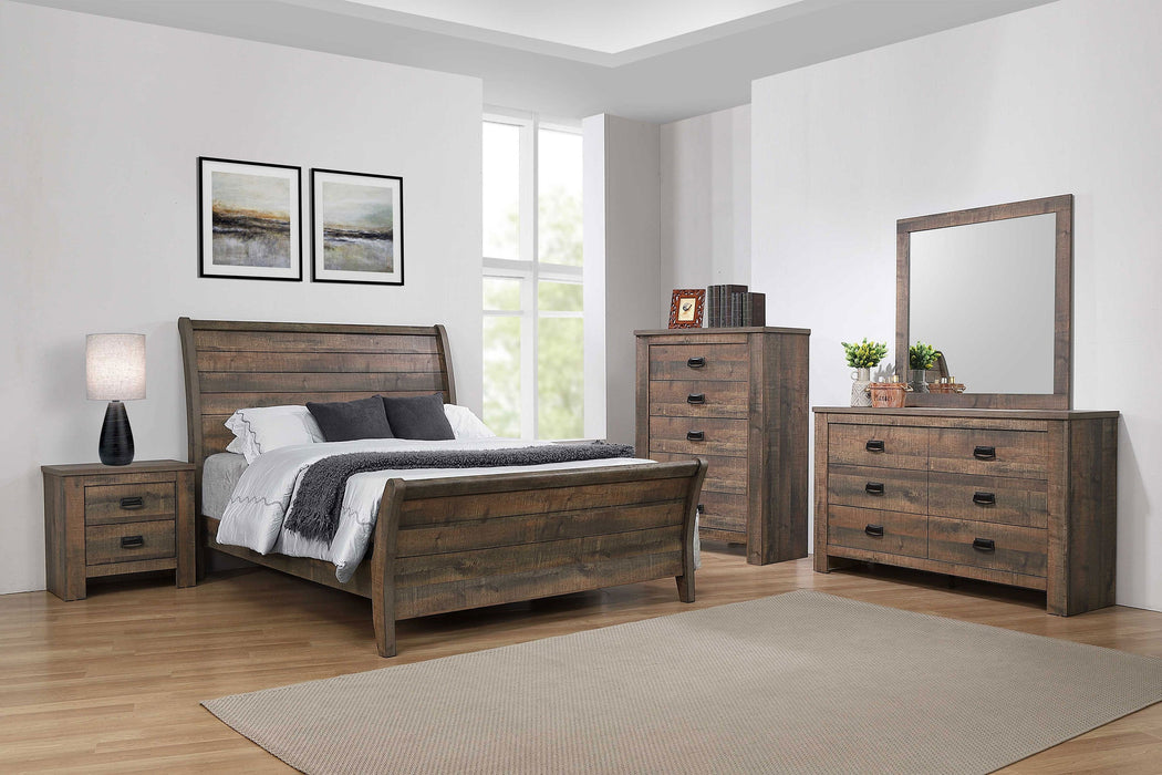 Coaster Frederick Panel Bedroom Set Weathered Oak Eastern King Set of 5