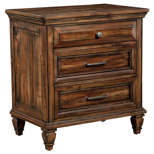 Coaster Avenue 3-drawer Nightstand Weathered Burnished Brown Default Title