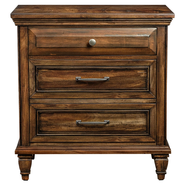 Coaster Avenue 3-drawer Nightstand Weathered Burnished Brown Default Title