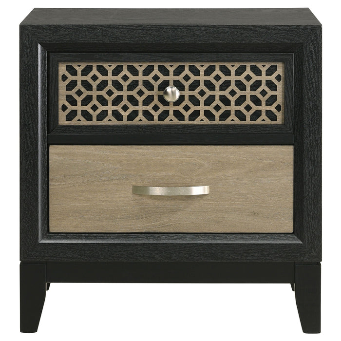 Coaster Valencia 2-drawer Nightstand Light Brown and Black Default Title