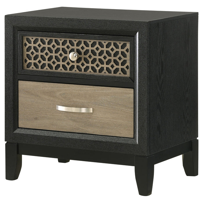 Coaster Valencia 2-drawer Nightstand Light Brown and Black Default Title