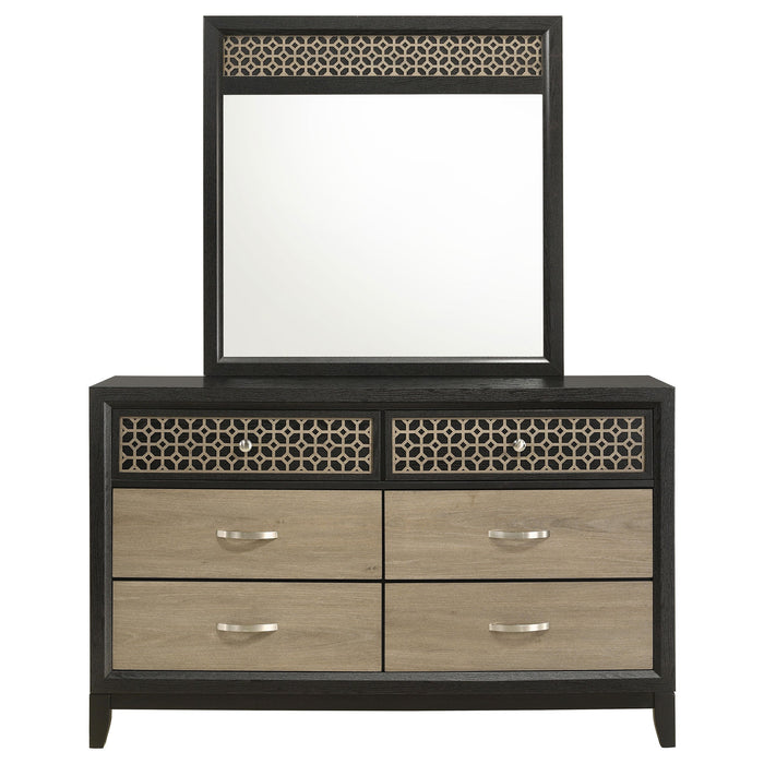 Coaster Valencia 6-drawer Dresser with Mirror Light Brown and Black No Mirror