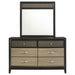 Coaster Valencia 6-drawer Dresser with Mirror Light Brown and Black No Mirror