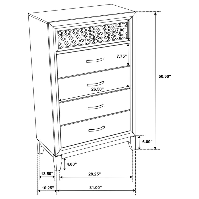 Coaster Valencia 5-drawer Chest Light Brown and Black Default Title