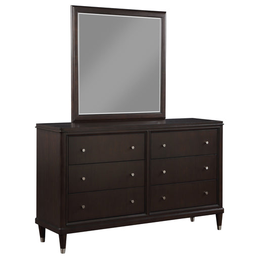 Coaster Emberlyn 6-drawer Bedroom Dresser with Mirror Brown With Mirror
