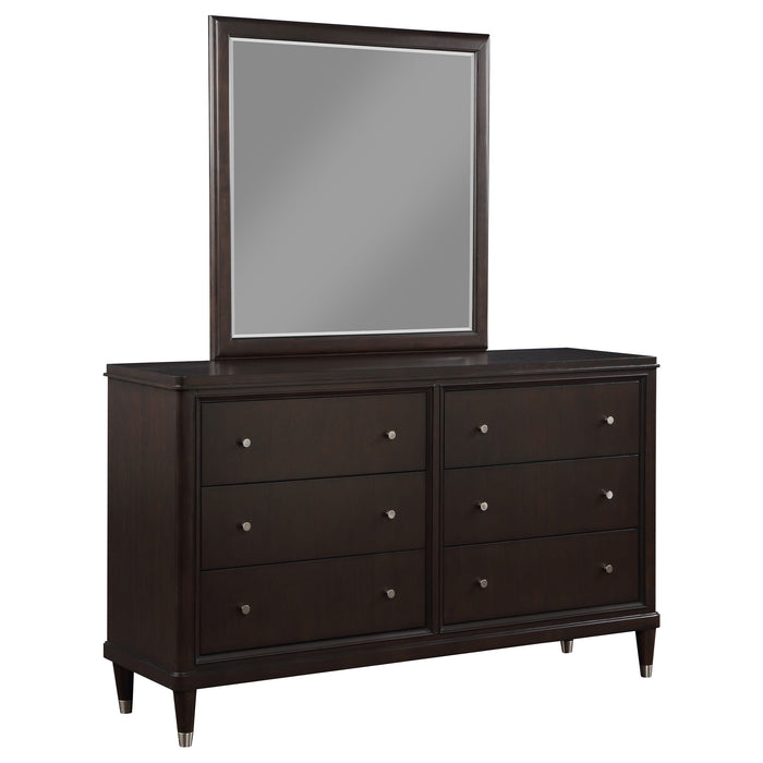 Coaster Emberlyn 6-drawer Bedroom Dresser with Mirror Brown With Mirror