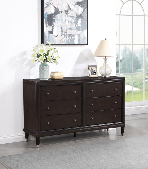 Coaster Emberlyn 6-drawer Bedroom Dresser with Mirror Brown No Mirror