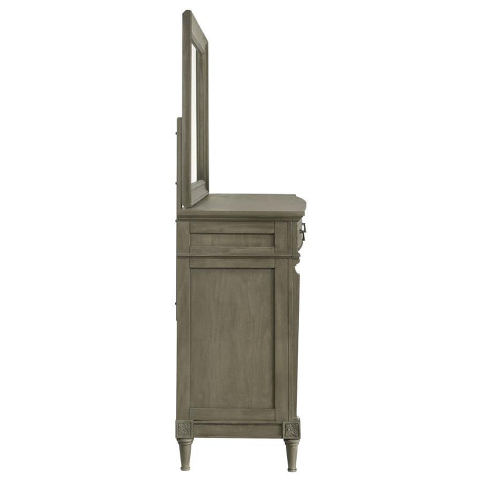 Alderwood 9-drawer Dresser with Mirror French Grey