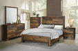 Coaster Sidney Panel Bedroom Set Rustic Pine Eastern King Set of 4