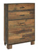 Coaster Sidney 5-drawer Chest Rustic Pine Default Title