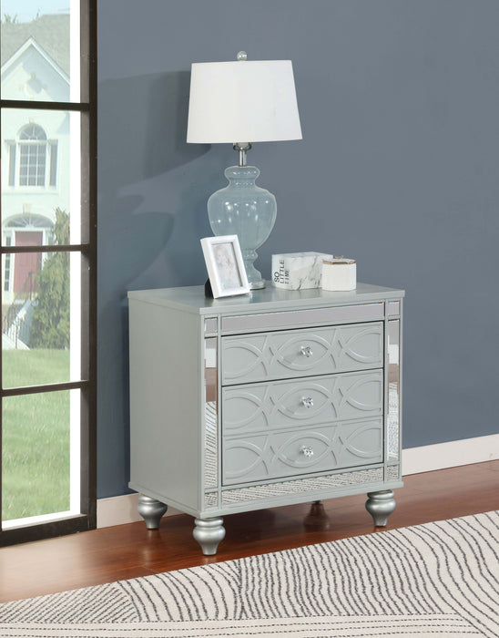 Coaster Gunnison 2-drawer Nightstand Silver Metallic Default Title