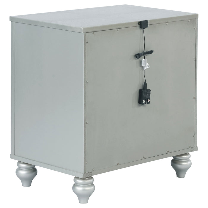 Coaster Gunnison 2-drawer Nightstand Silver Metallic Default Title