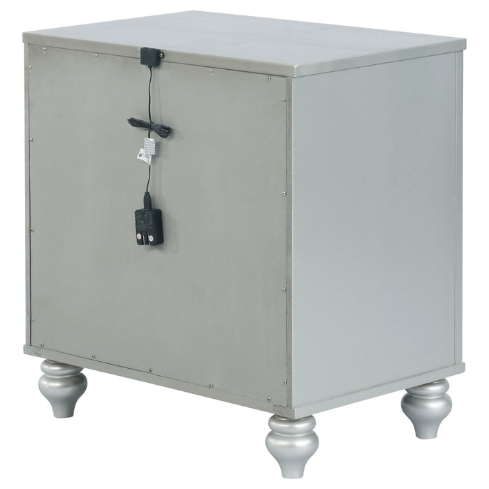 Coaster Gunnison 2-drawer Nightstand Silver Metallic Default Title