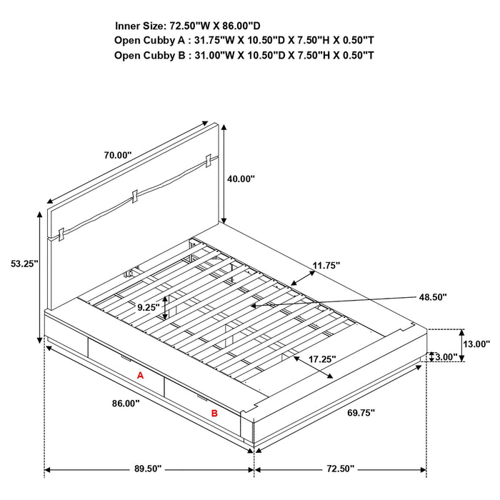 Coaster Winslow Storage Bed Smokey Walnut and Coffee Bean King