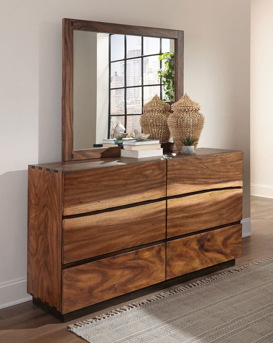 Coaster Winslow 6-drawer Dresser with Mirror Smokey Walnut and Coffee Bean No Mirror