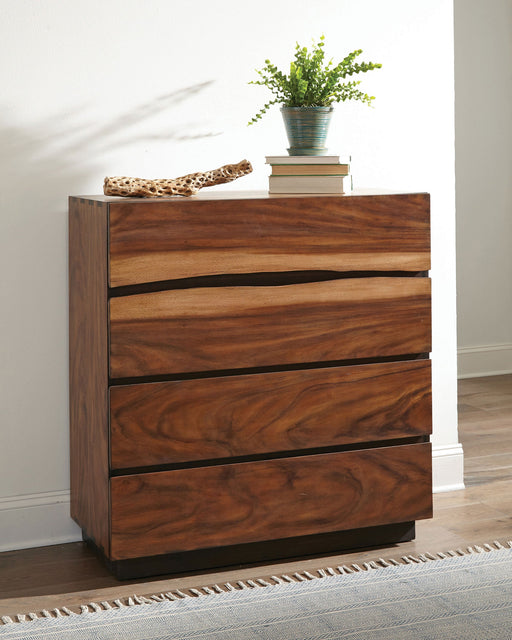 Coaster Winslow 4-drawer Chest Smokey Walnut and Coffee Bean Default Title