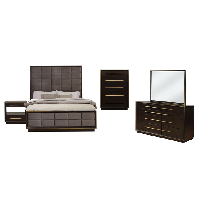 Coaster Durango Panel Bedroom Set Grey and Smoked Peppercorn Queen Set of 5