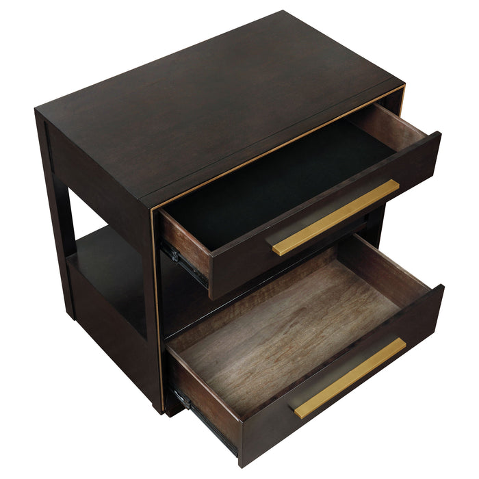 Coaster Durango 2-drawer Nightstand Smoked Peppercorn Default Title