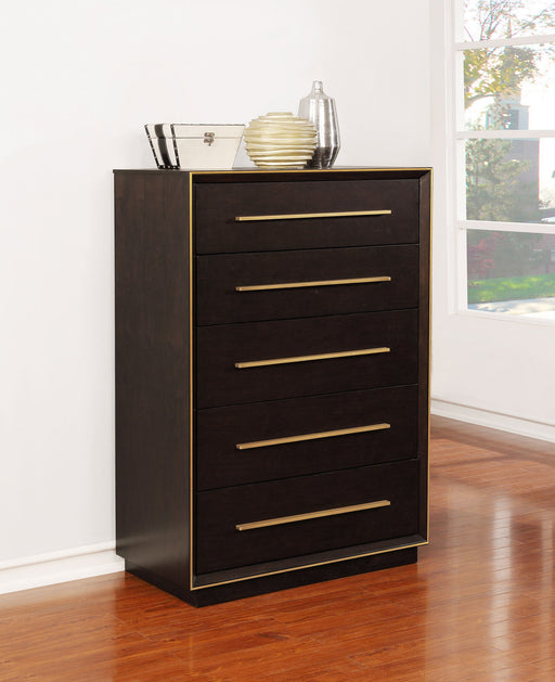 Coaster Durango 5-drawer Chest Smoked Peppercorn Default Title