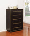 Coaster Durango 5-drawer Chest Smoked Peppercorn Default Title