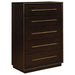 Coaster Durango 5-drawer Chest Smoked Peppercorn Default Title