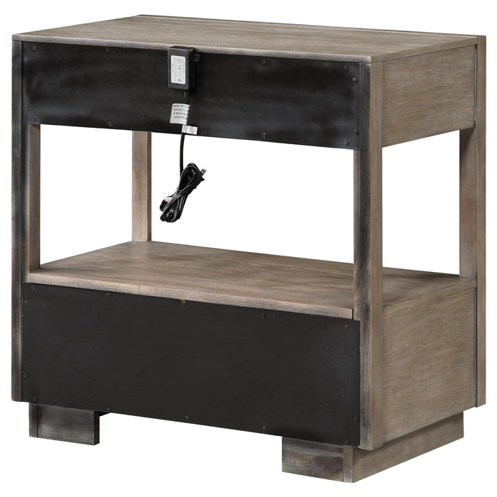 Durango 2-drawer Nightstand Bedside Table Washed Oak