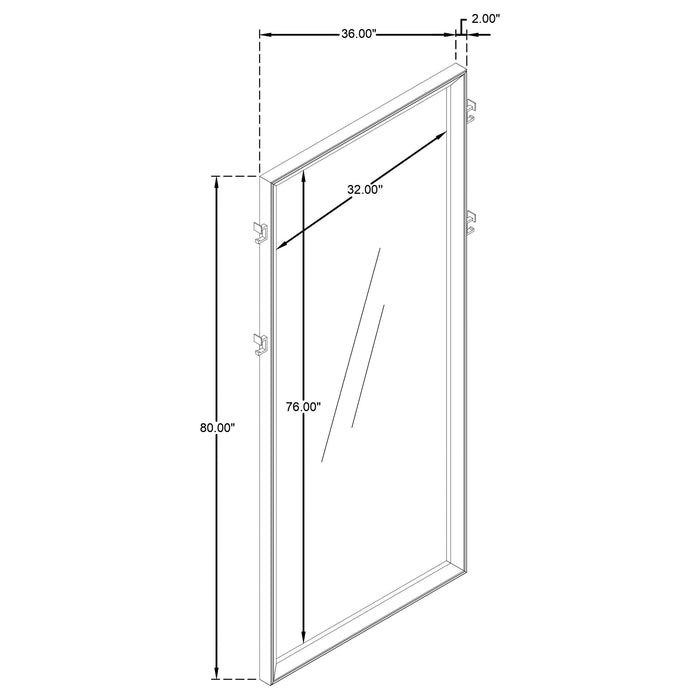 Durango Full Length Standing Floor Mirror Washed Oak