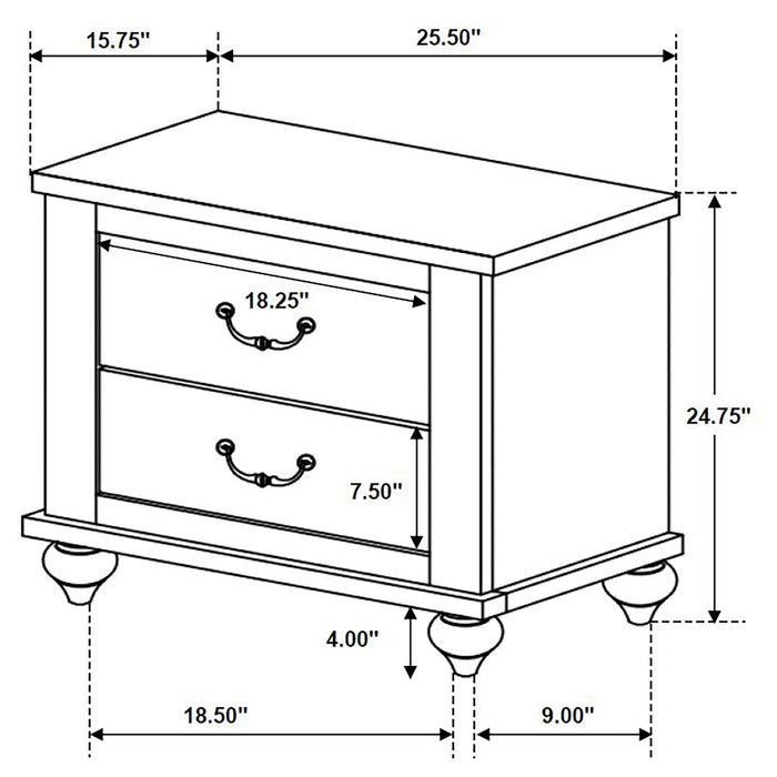 Coaster Stillwood 2-drawer Nightstand Vintage Linen Default Title