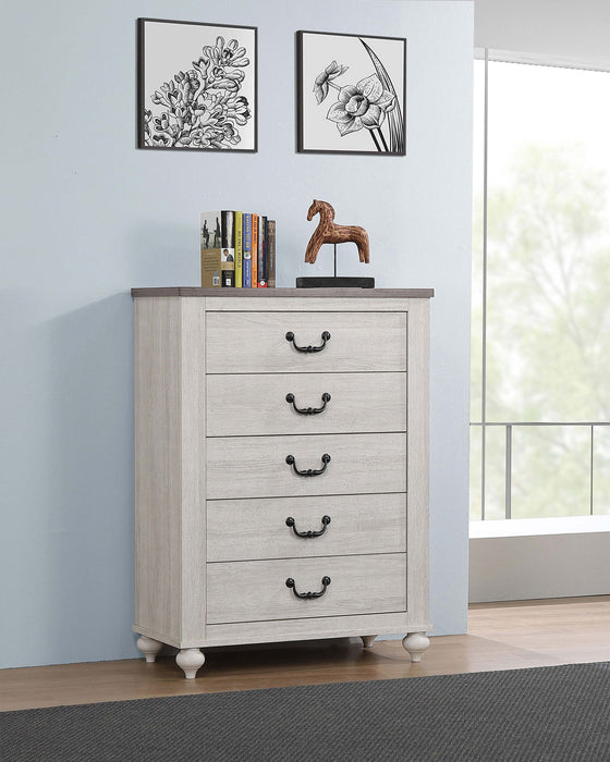 Coaster Stillwood 5-drawer Chest Vintage Linen Default Title