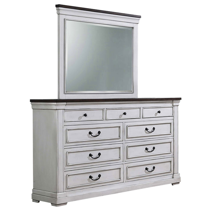 Coaster Hillcrest 9-drawer Dresser with Mirror Dark Rum and White No Mirror